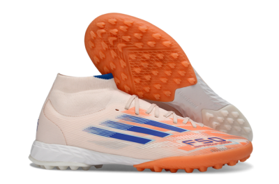 Adidas F50 Elite Mid TF Artificial Turf Soccer Cleats - Red/Blue/White