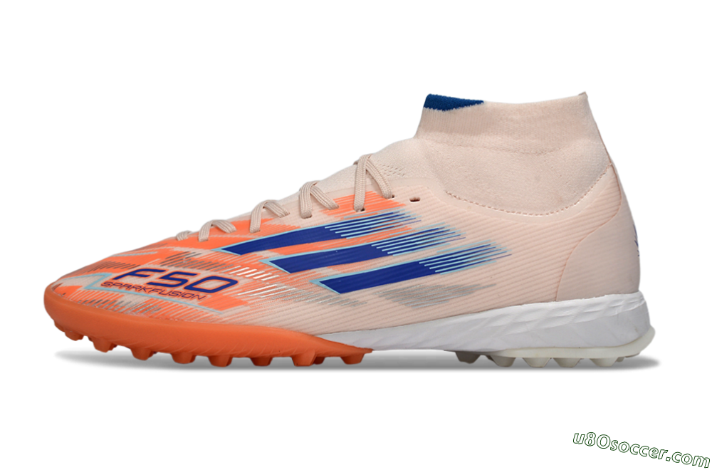 Adidas F50 Elite Mid TF Artificial Turf Soccer Cleats - Red/Blue/White 2