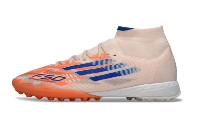 Adidas F50 Elite Mid TF Artificial Turf Soccer Cleats - Red/Blue/White