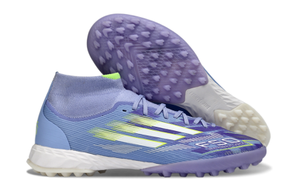 Adidas F50 Elite Mid TF Artificial Turf Soccer Shoes - Purple/Silver/Yellow