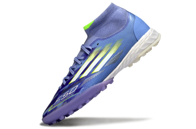 Adidas F50 Elite Mid TF Artificial Turf Soccer Shoes - Purple/Silver/Yellow