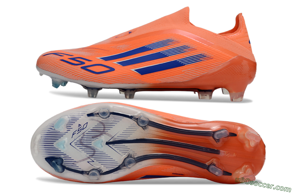 Adidas F50+ Elite Laceless FG Firm Ground Soccer Cleats - Red/Blue/Silver 0