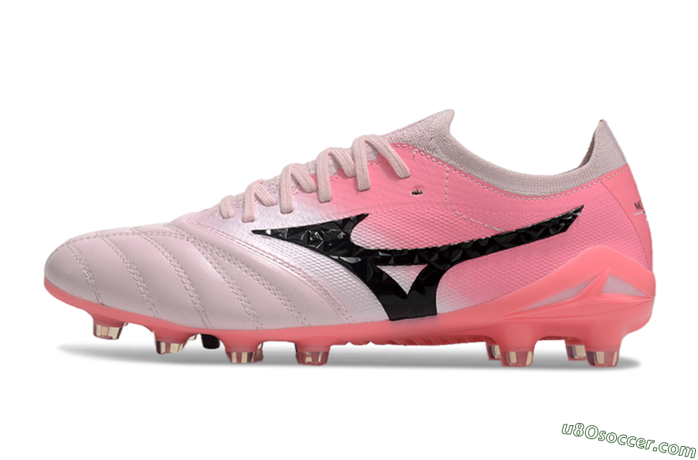 Mizuno Morelia Neo 4 FG Firm Ground Soccer Cleats - White/Vibrant Pink/Black 2