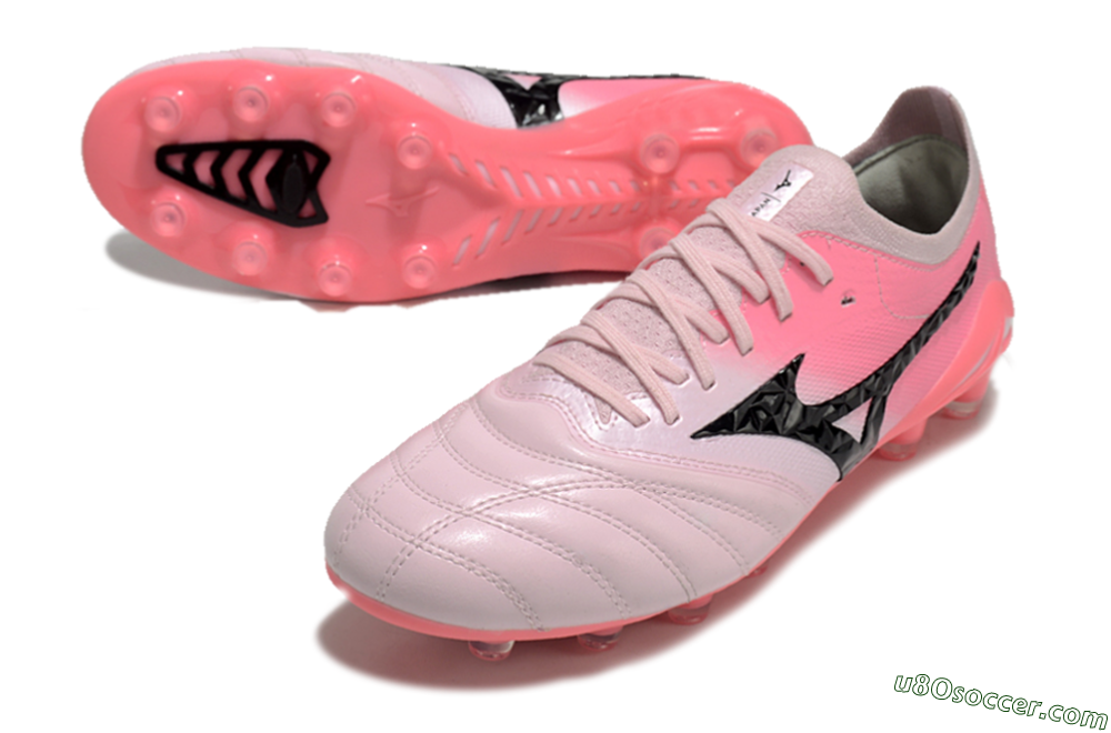 Mizuno Morelia Neo 4 FG Firm Ground Soccer Cleats - White/Vibrant Pink/Black 3