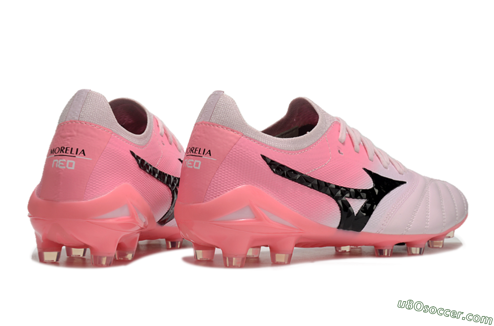 Mizuno Morelia Neo 4 FG Firm Ground Soccer Cleats - White/Vibrant Pink/Black 6