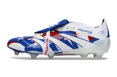 Adidas Predator 25 Elite Fold-Over Tongue FG Firm Ground Soccer Cleats - Blue/Royal Blue/Crimson Red