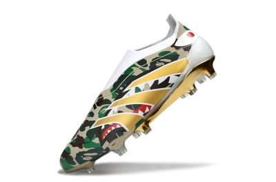 Adidas Predator 25 Elite Laceless FG Firm Ground Soccer Cleats - Camo/White/Gold