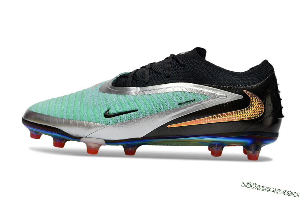 Nike Phantom 6 Low Elite AG Artificial Grass Soccer Cleats - Jade/Black/Silver 2