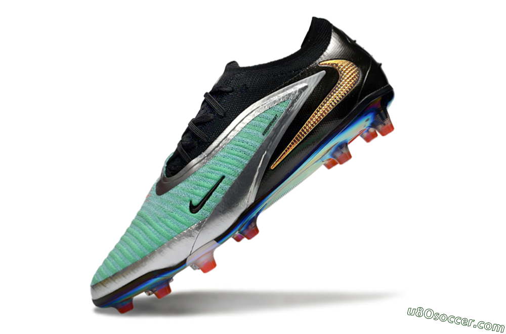 Nike Phantom 6 Low Elite AG Artificial Grass Soccer Cleats - Jade/Black/Silver 5