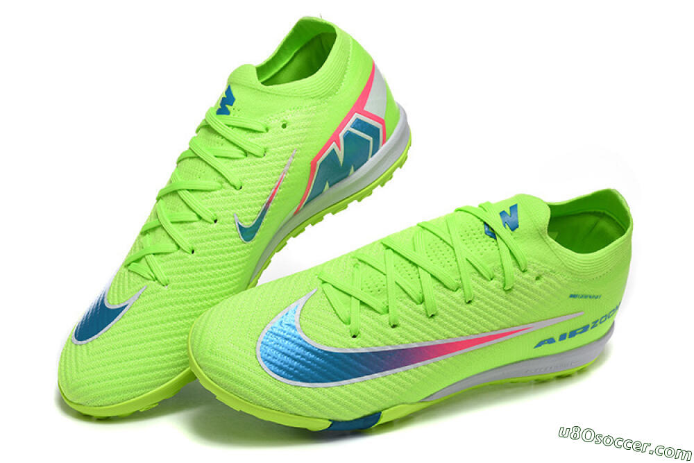 Nike Air Zoom Mercurial Vapor 16 Elite TF Artificial Turf Soccer Shoes - Green/Electric Green/Navy Blue 6