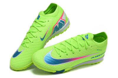 Nike Air Zoom Mercurial Vapor 16 Elite TF Artificial Turf Soccer Shoes - Green/Electric Green/Navy Blue