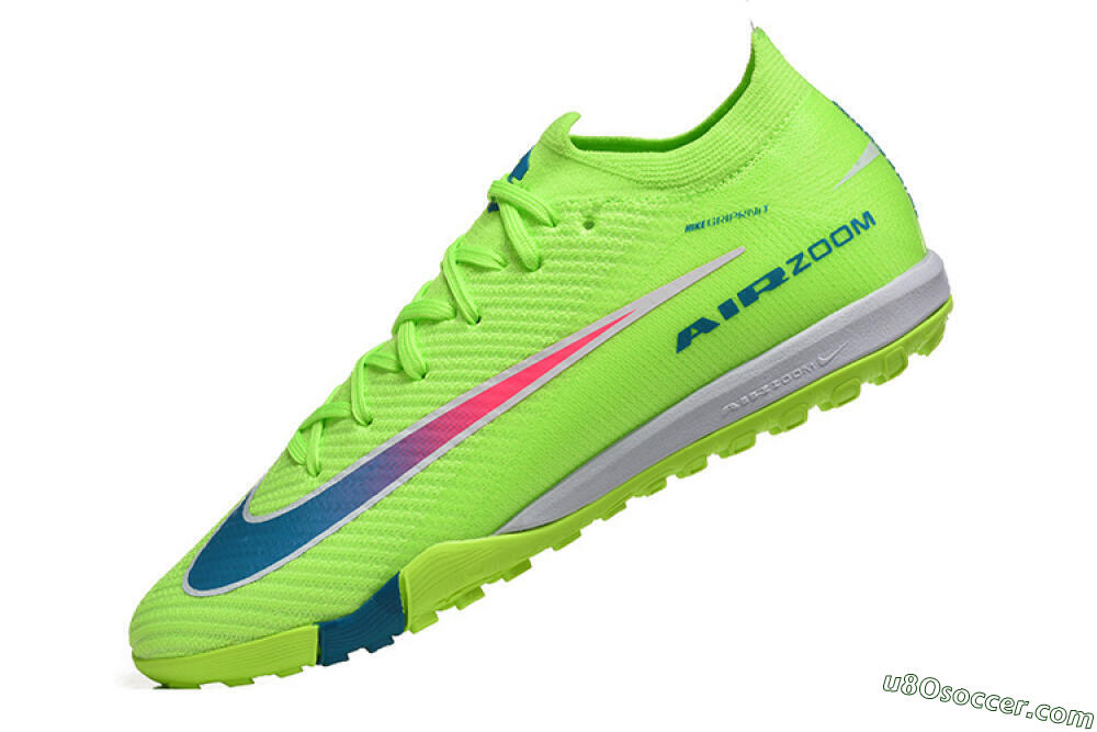 Nike Air Zoom Mercurial Vapor 16 Elite TF Artificial Turf Soccer Shoes - Green/Electric Green/Navy Blue 8