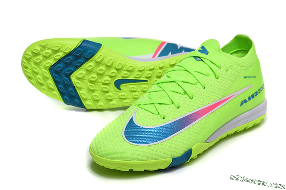 Nike Air Zoom Mercurial Vapor 16 Elite TF Artificial Turf Soccer Shoes - Green/Electric Green/Navy Blue 3