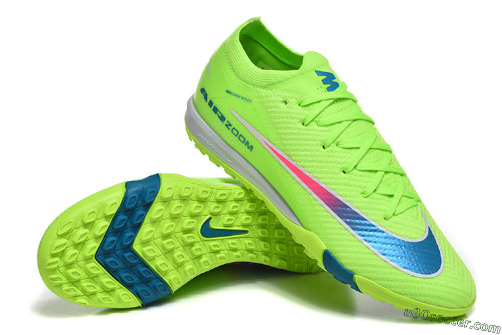 Nike Air Zoom Mercurial Vapor 16 Elite TF Artificial Turf Soccer Shoes - Green/Electric Green/Navy Blue 4