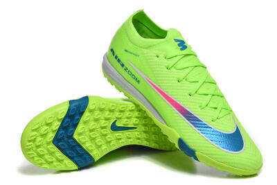 Nike Air Zoom Mercurial Vapor 16 Elite TF Artificial Turf Soccer Shoes - Green/Electric Green/Navy Blue