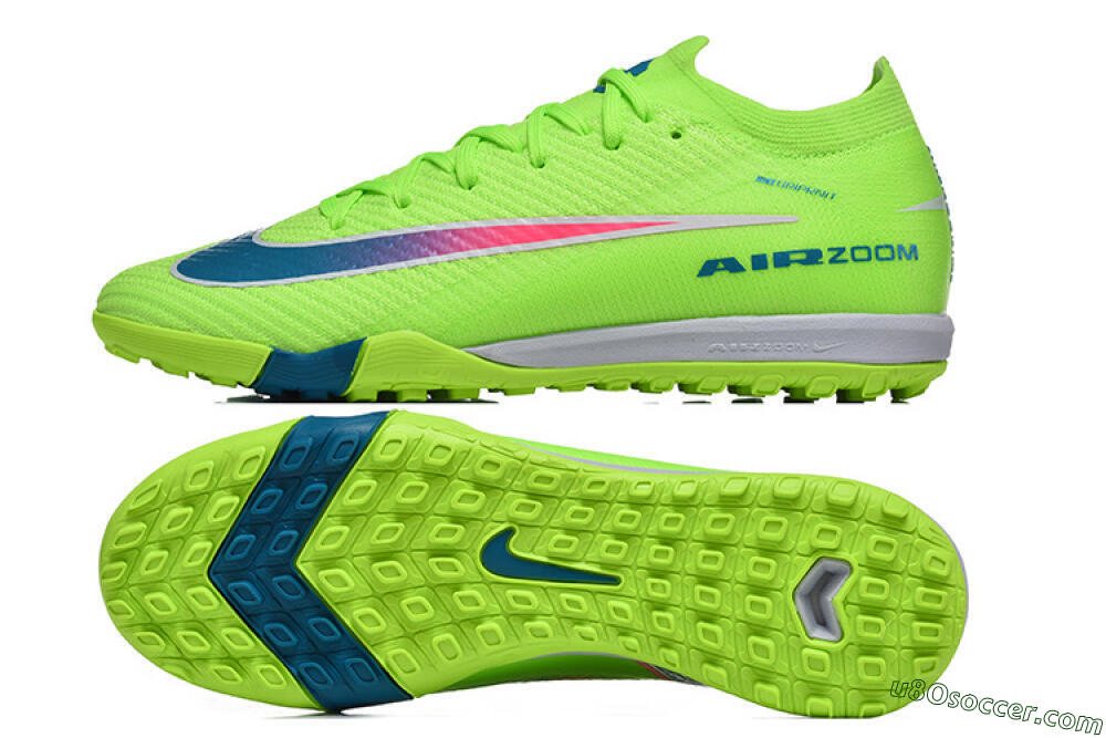 Nike Air Zoom Mercurial Vapor 16 Elite TF Artificial Turf Soccer Shoes - Green/Electric Green/Navy Blue 0
