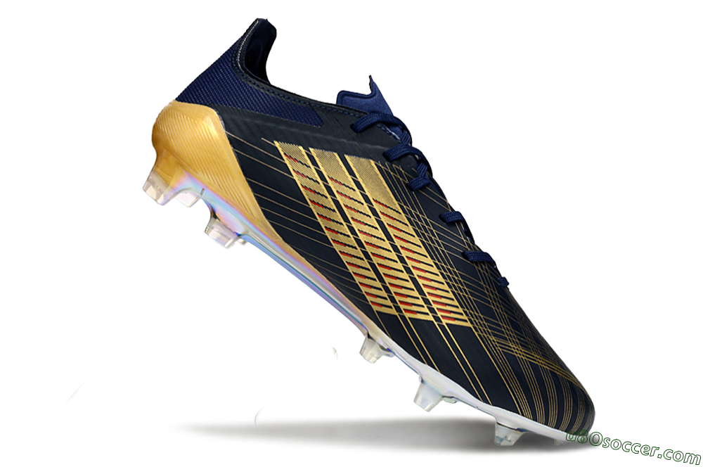 Dembele x Adidas F50 Elite FG Firm Ground Soccer Cleats - Navy/Gold Metallic/Red Accent 4