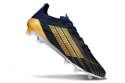 Dembele x Adidas F50 Elite FG Firm Ground Soccer Cleats - Navy/Gold Metallic/Red Accent