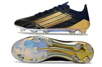 Dembele x Adidas F50 Elite FG Firm Ground Soccer Cleats - Navy/Gold Metallic/Red Accent