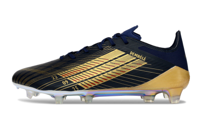 Dembele x Adidas F50 Elite FG Firm Ground Soccer Cleats - Navy/Gold Metallic/Red Accent