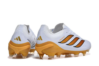 Adidas Predator 26 Elite FG Firm Ground Soccer Cleats - White/Golden Yellow/Black
