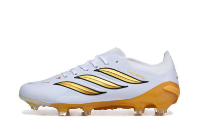 Adidas Predator 26 Elite FG Firm Ground Soccer Cleats - White/Golden Yellow/Black