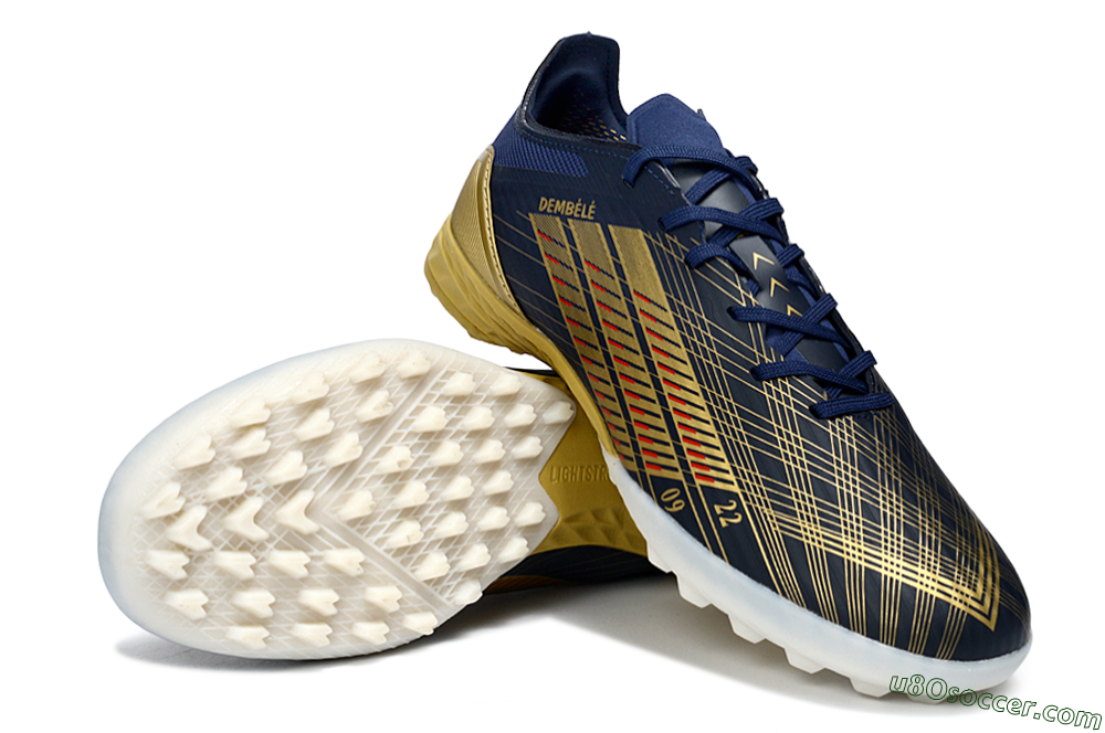 Adidas F50 Pro TF Artificial Turf Soccer Shoes - Navy/Gold/Crimson 3