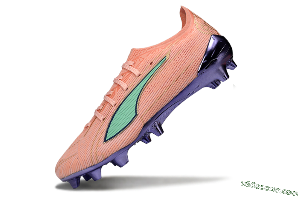 Puma Ultra 5 Ultimate FG Firm Ground Soccer Cleats - Pink/Mint Green/Metallic Purple 5