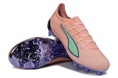 Puma Ultra 5 Ultimate FG Firm Ground Soccer Cleats - Pink/Mint Green/Metallic Purple