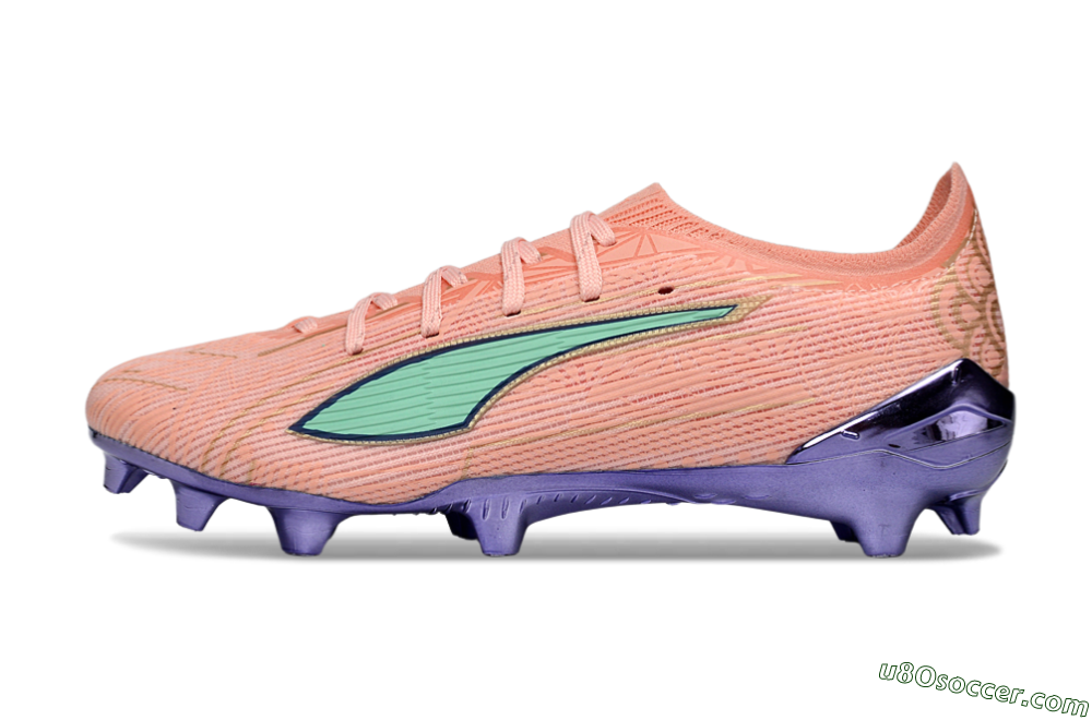 Puma Ultra 5 Ultimate FG Firm Ground Soccer Cleats - Pink/Mint Green/Metallic Purple 2