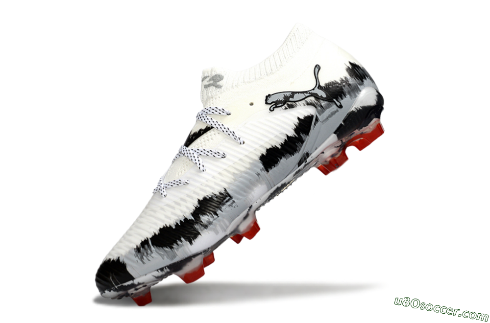 Puma Future 8 Ultimate FG Firm Ground Soccer Cleats - White/Crimson Black/Shadow Grey 5