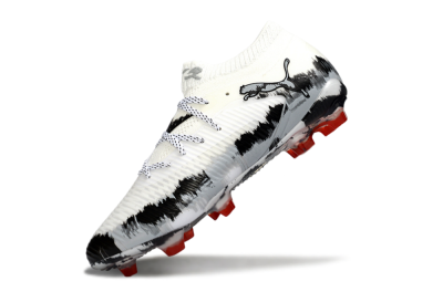 Puma Future 8 Ultimate FG Firm Ground Soccer Cleats - White/Crimson Black/Shadow Grey