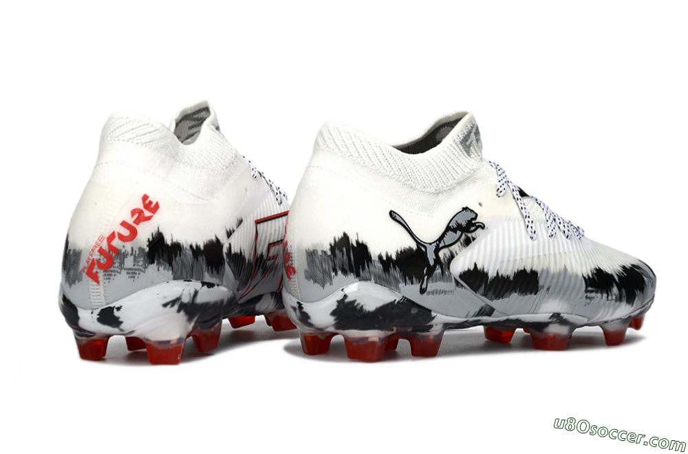 Puma Future 8 Ultimate FG Firm Ground Soccer Cleats - White/Crimson Black/Shadow Grey 6