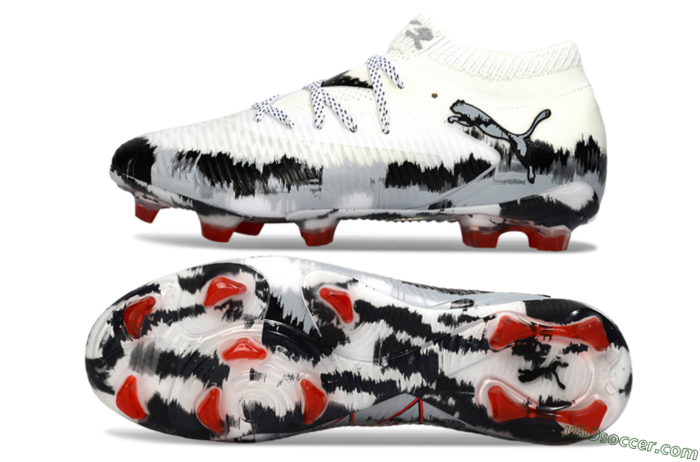 Puma Future 8 Ultimate FG Firm Ground Soccer Cleats - White/Crimson Black/Shadow Grey 0
