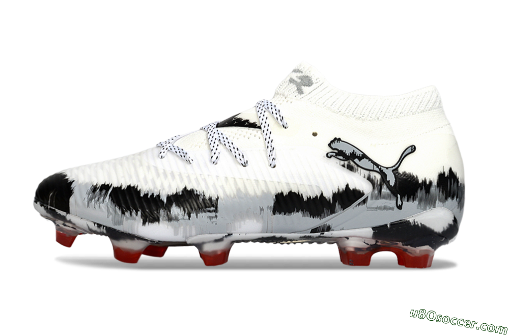 Puma Future 8 Ultimate FG Firm Ground Soccer Cleats - White/Crimson Black/Shadow Grey 2