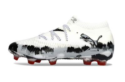Puma Future 8 Ultimate FG Firm Ground Soccer Cleats - White/Crimson Black/Shadow Grey