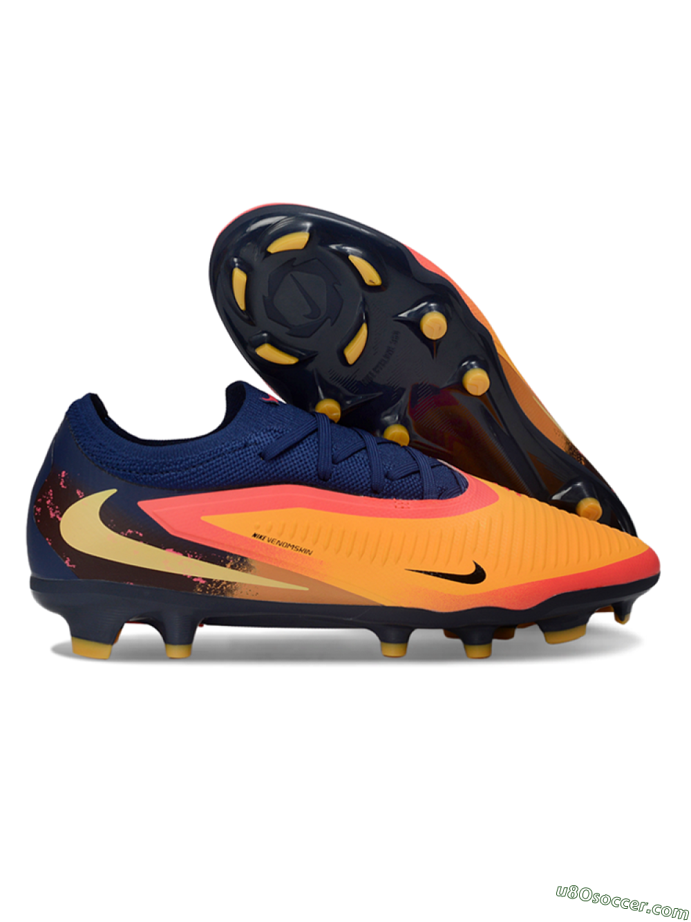 Nike Phantom 6 Low Elite FG Firm Ground Soccer Cleats - Orange/Navy Blue/Flame Pink 1