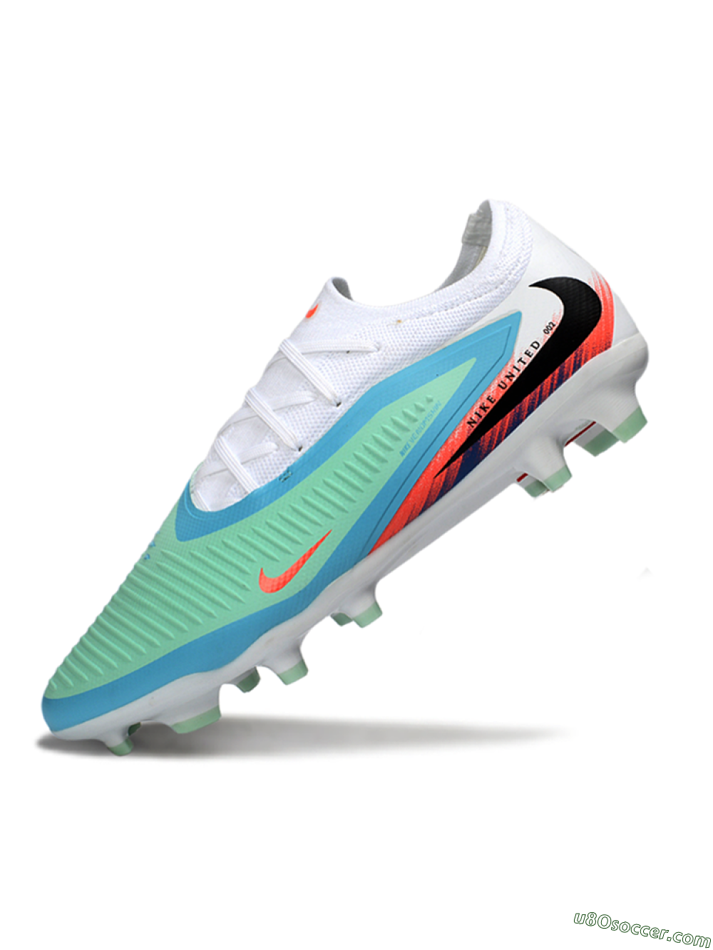 Nike Phantom 6 Low Elite FG Firm Ground Soccer Cleats - Aqua/Coral Burst/Sky Blue 4