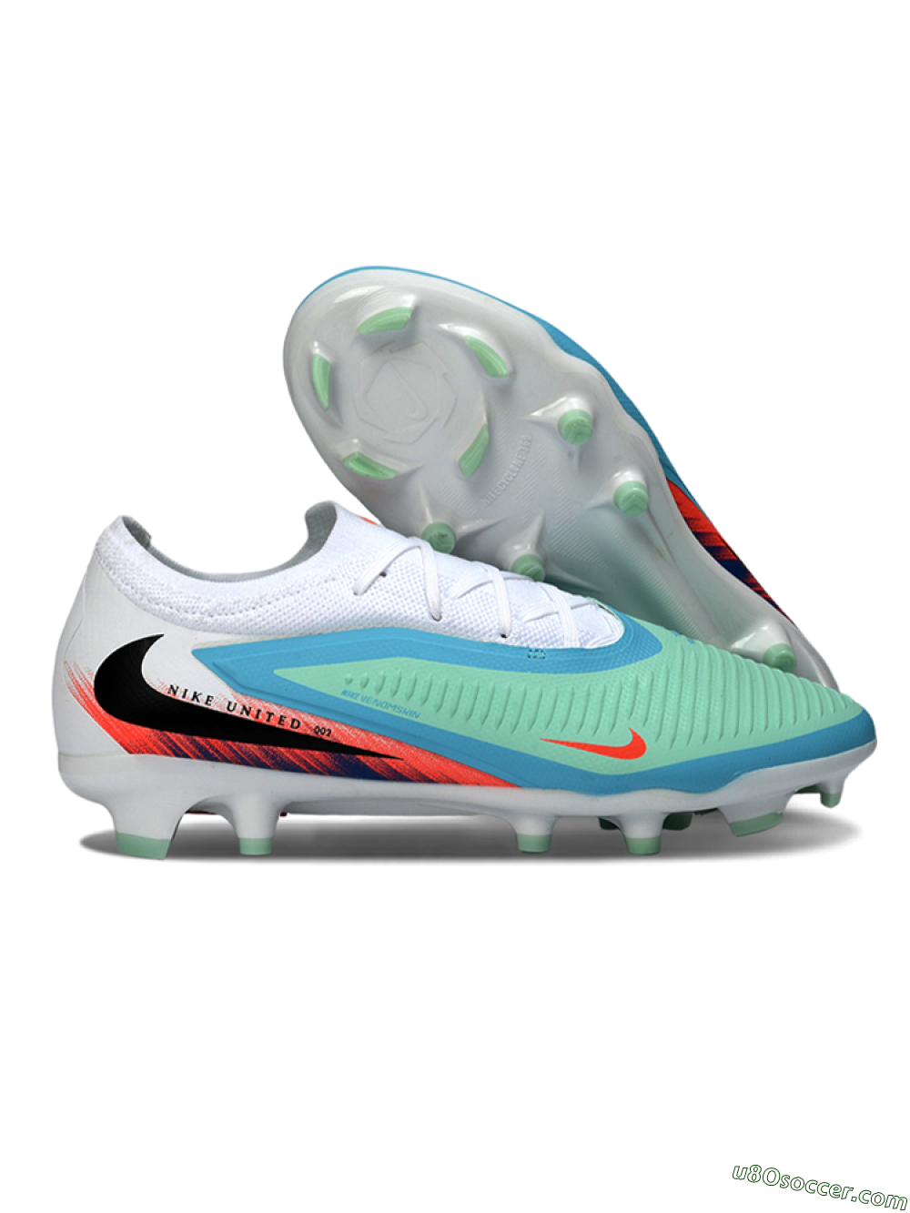 Nike Phantom 6 Low Elite FG Firm Ground Soccer Cleats - Aqua/Coral Burst/Sky Blue 1