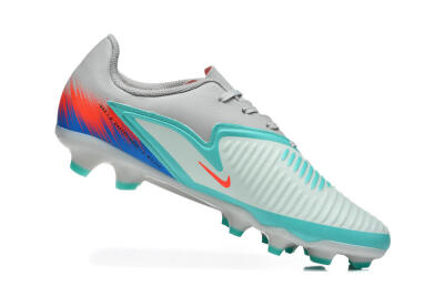 Nike Phantom 6 Low Elite FG Firm Ground Soccer Cleats - Gray/Aqua Blue/Coral Orange