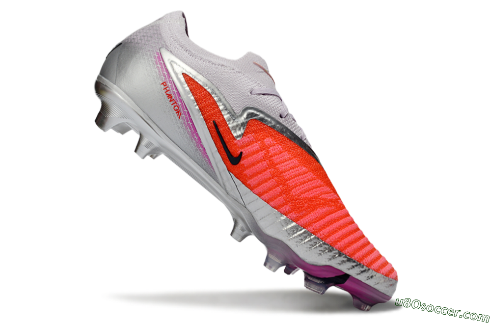 Nike Phantom 6 Low Elite FG Firm Ground Soccer Cleats - Orange/Electric Pink/Metallic Silver 5