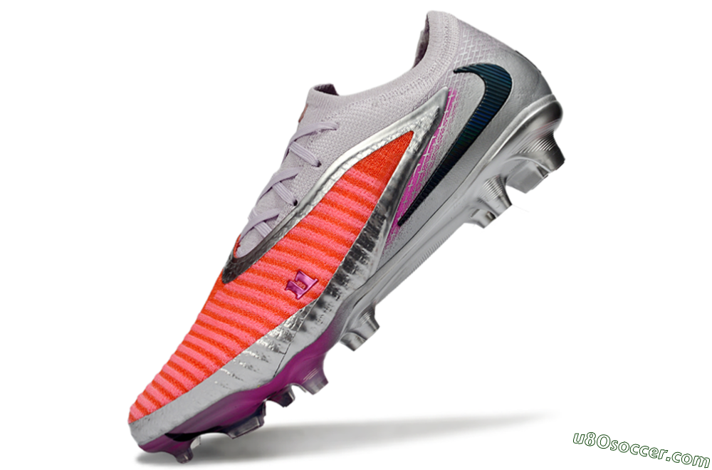 Nike Phantom 6 Low Elite FG Firm Ground Soccer Cleats - Orange/Electric Pink/Metallic Silver 6