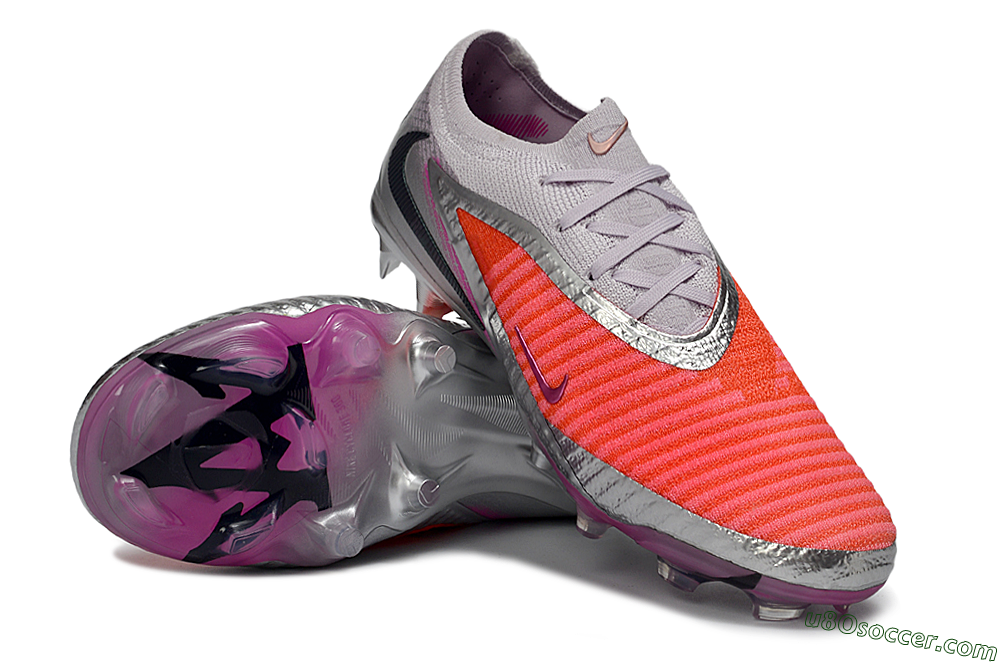 Nike Phantom 6 Low Elite FG Firm Ground Soccer Cleats - Orange/Electric Pink/Metallic Silver 4