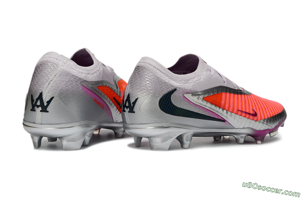 Nike Phantom 6 Low Elite FG Firm Ground Soccer Cleats - Orange/Electric Pink/Metallic Silver 7