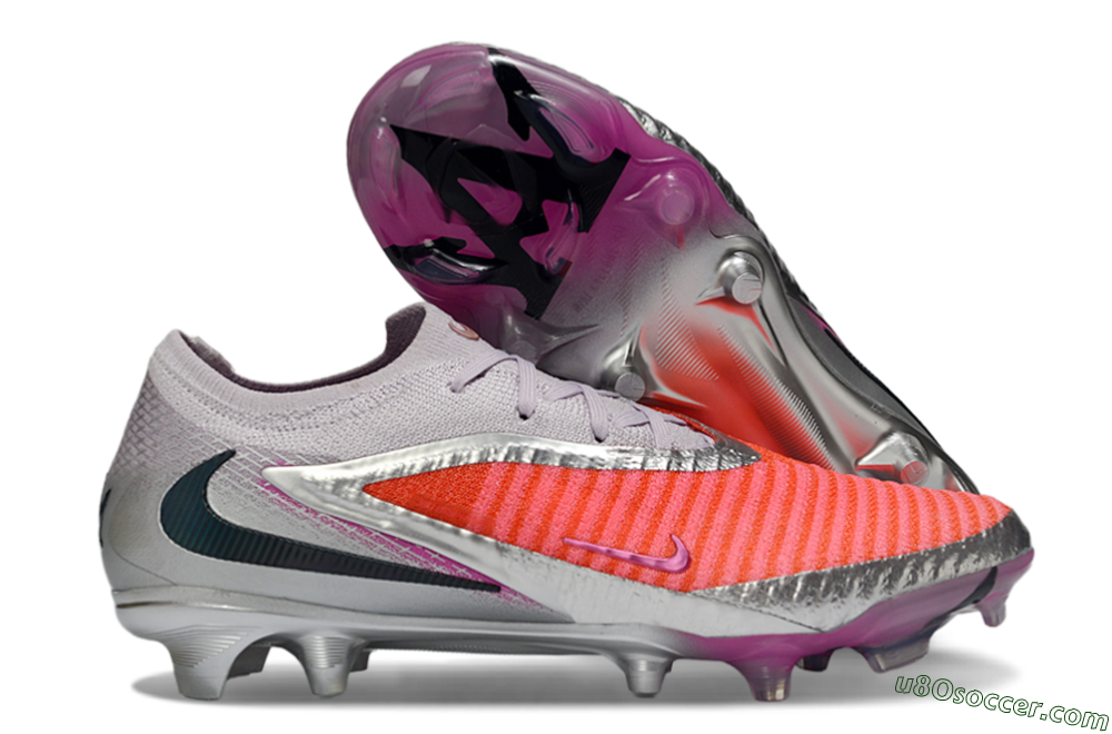 Nike Phantom 6 Low Elite FG Firm Ground Soccer Cleats - Orange/Electric Pink/Metallic Silver 1