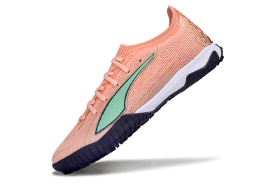 Puma Ultra Ultimate TF Artificial Turf Soccer Shoes - Peach/Mint Green/Navy Blue