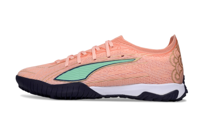 Puma Ultra Ultimate TF Artificial Turf Soccer Shoes - Peach/Mint Green/Navy Blue