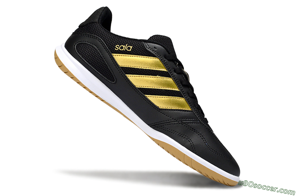 Adidas Top Sala IC Indoor & Futsal Soccer Shoes - Black/Gold Accent/Gum Sole 4