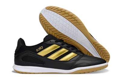Adidas Top Sala IC Indoor & Futsal Soccer Shoes - Black/Gold Accent/Gum Sole