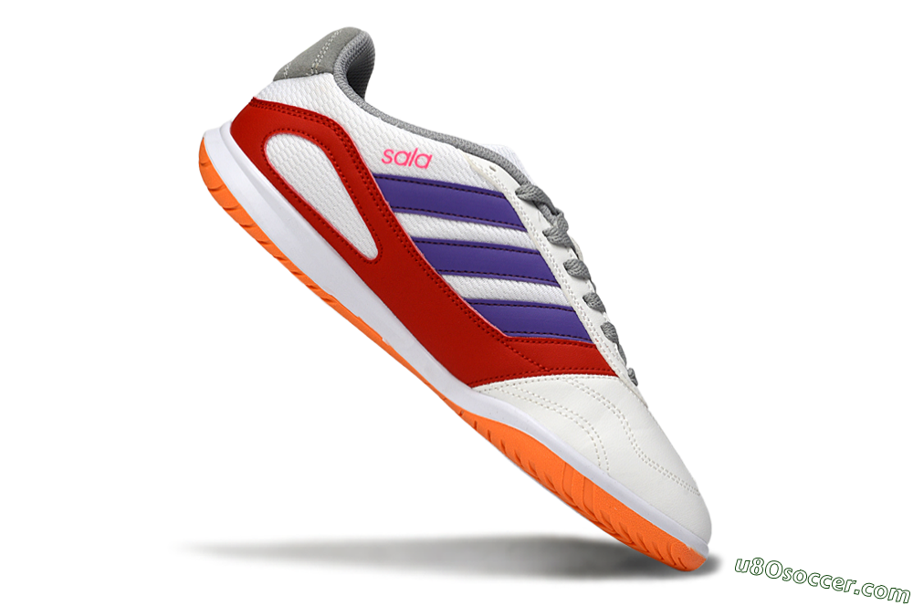 Adidas Top Sala IC Indoor & Futsal Soccer Shoes - White/Crimson/Amethyst 4